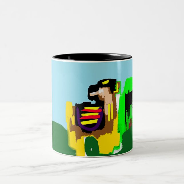Caneca De Café Em Dois Tons Lhama alegria  (Centro)
