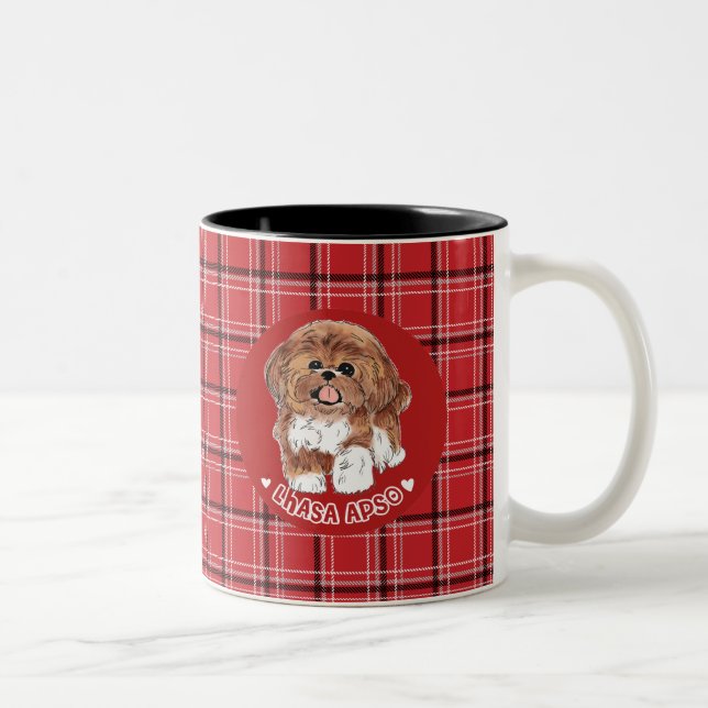 Caneca De Café Em Dois Tons Lhasa Apso (Direita)