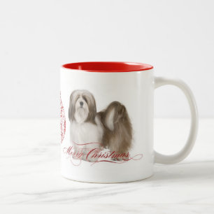 Caneca De Café Em Dois Tons Lhasa Apso Christmas Mug