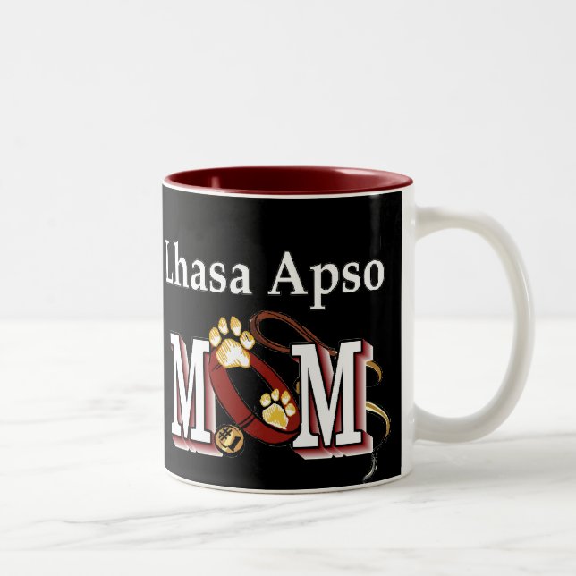 Caneca De Café Em Dois Tons Lhasa Apso Mamãe Gifts (Direita)