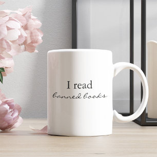 Caneca De Café Em Dois Tons Li livros proibidos