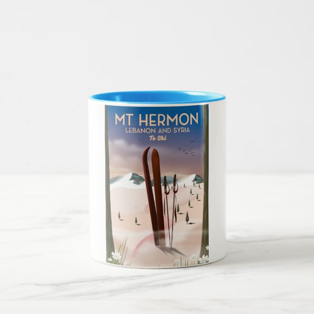 Caneca De Café Em Dois Tons Líbano e Síria Mt Hermon Esqui (Centro)