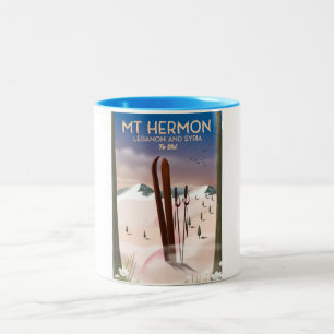 Caneca De Café Em Dois Tons Líbano e Síria Mt Hermon Ski