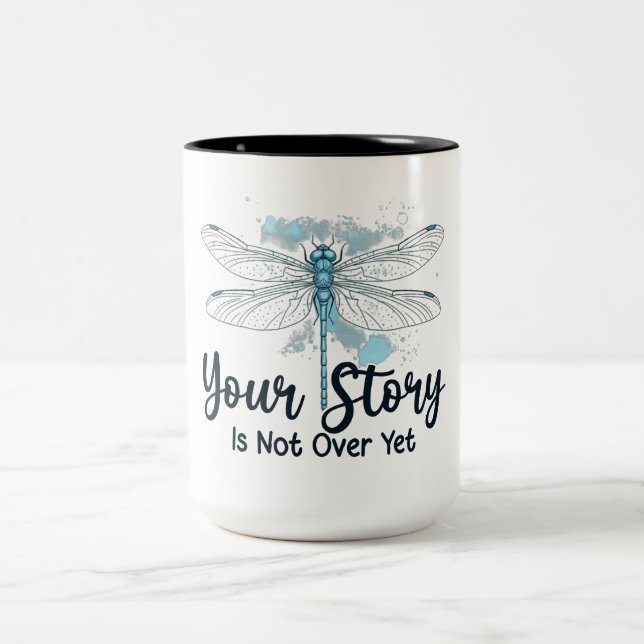 Caneca De Café Em Dois Tons Libélula Inspiradora (Centro)