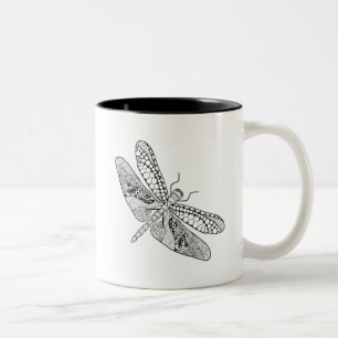 Caneca De Café Em Dois Tons Libélula Zendoodle