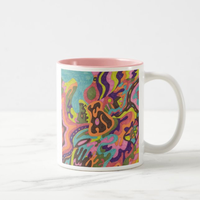 Caneca De Café Em Dois Tons "Liberar" abstrato original (Direita)