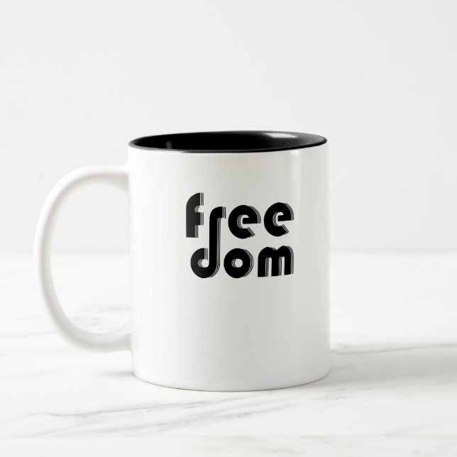 Caneca De Café Em Dois Tons liberdade (Esquerda)