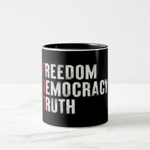 Caneca De Café Em Dois Tons Liberdade Democracia Verdade