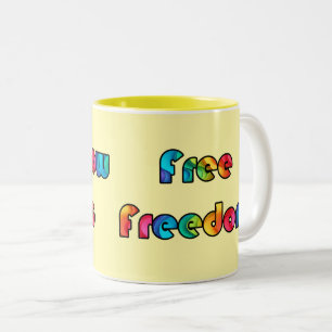 Caneca De Café Em Dois Tons liberdade livre