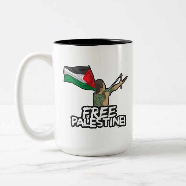 Caneca De Café Em Dois Tons Liberdade palestina da Resistência Palestiniana (Esquerda)