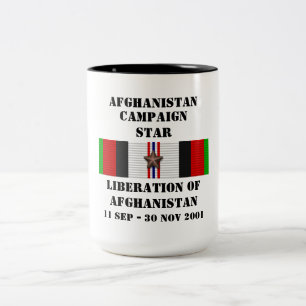Caneca De Café Em Dois Tons Libertação do Afeganistão/ESTRELA CAMPANHA