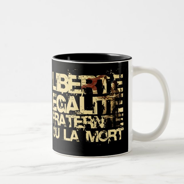 Caneca De Café Em Dois Tons Liberte Egalite Fraternite: Revolução Francesa (Direita)