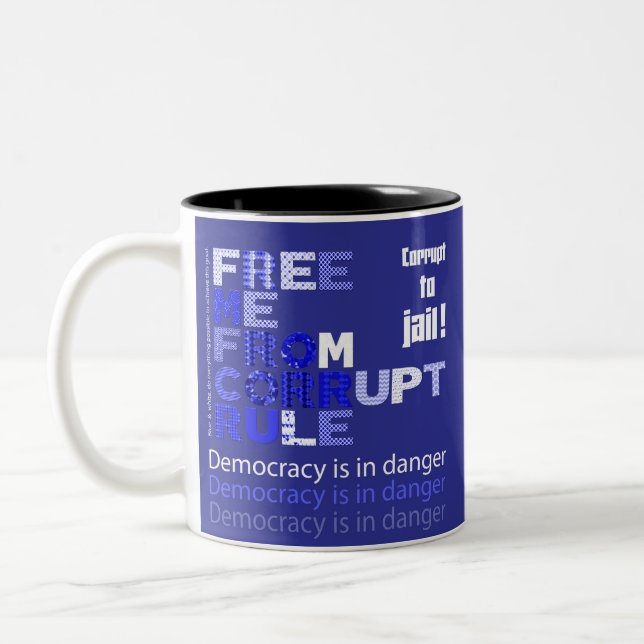 Caneca De Café Em Dois Tons Liberte-me da regra corrompida (Esquerda)
