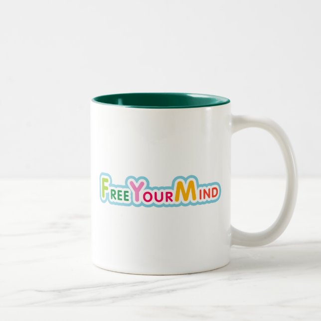Caneca De Café Em Dois Tons Liberte sua mente (Direita)