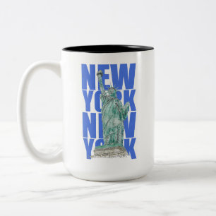 Caneca De Café Em Dois Tons Liberty Statue Nova Iorque