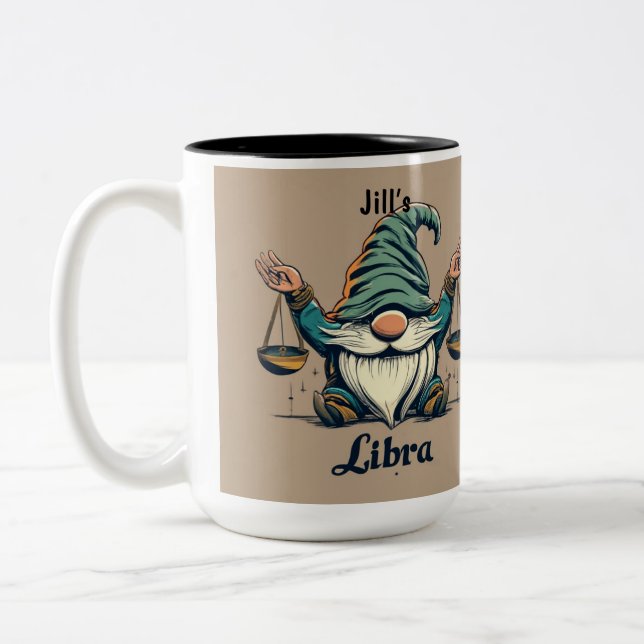 Caneca De Café Em Dois Tons Libra Personalizada Café Mug, Café Mug (Esquerda)