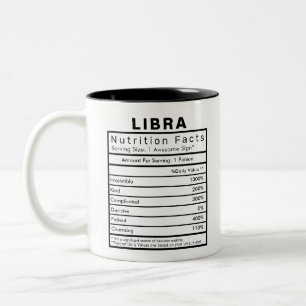 Caneca De Café Em Dois Tons Libra Star Sign Nutrition Facts Statistics Engraç