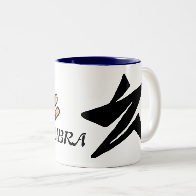 CANECA DE CAFÉ EM DOIS TONS LIBRA.ZIQPU (Frente Esquerda)