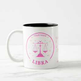 Caneca De Café Em Dois Tons Libra Zodiac 11 oz - Café Mug Personalizado