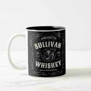 Caneca De Café Em Dois Tons Licor Antigo ADICIONE NOME Whiskey Velho Ceifador 