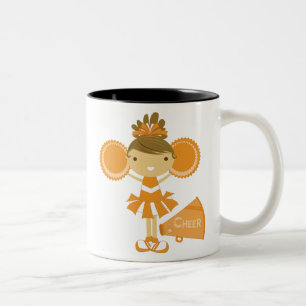 Caneca De Café Em Dois Tons Líder de torcida de laranja