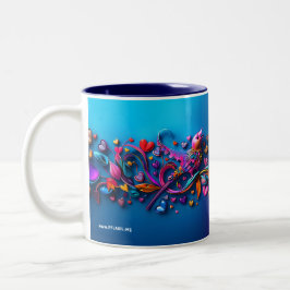 Caneca De Café Em Dois Tons Liderando Com Amor - Blackberry Mug