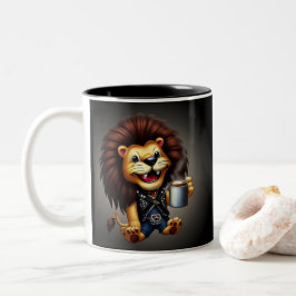 CANECA DE CAFÉ EM DOIS TONS LIFE IS BETTER WITH A COFFEE, LION