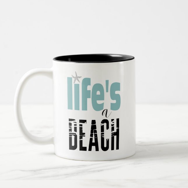 Caneca De Café Em Dois Tons Life's A Beach Coffee Mug (Esquerda)