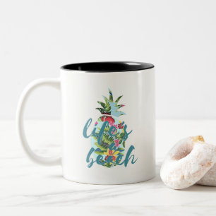 Caneca De Café Em Dois Tons Life's A Beach Tropical Pineapple Mug