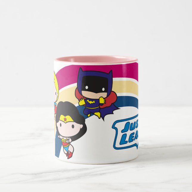 Caneca De Café Em Dois Tons Liga da Justiça Chibi - Arco-Íris (Centro)