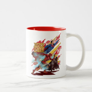 Caneca De Café Em Dois Tons Liga da Justiça  Crachá Superman, Flash e Batman