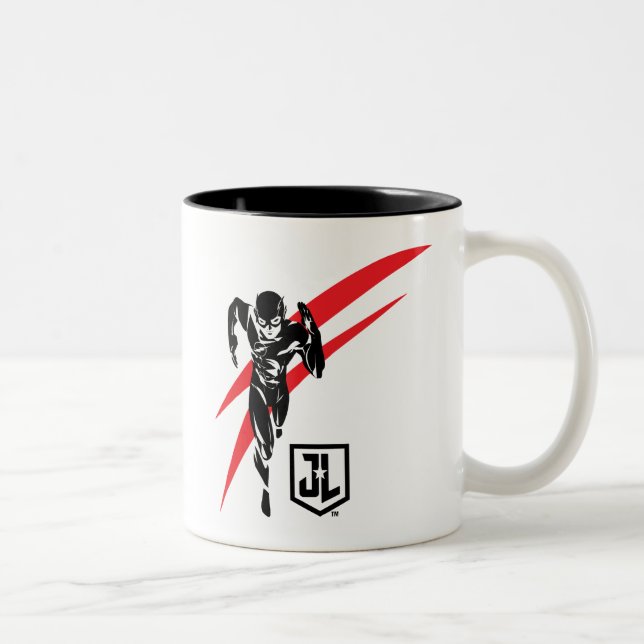 Caneca De Café Em Dois Tons Liga da Justiça | Flash executando o Noir Pop Art (Direita)