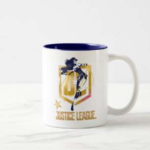 Caneca De Café Em Dois Tons Liga da Justiça  Maravilha Pop de Logotipo JL