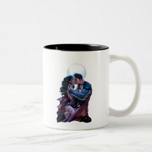 Caneca De Café Em Dois Tons Liga da Justiça nº 12 Mulher Maravilha & Superma