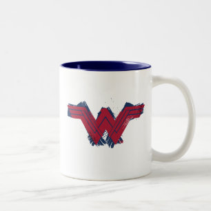 Caneca De Café Em Dois Tons Liga da Justiça Símbolo de Mulher Maravilha esco