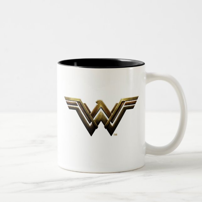 Caneca De Café Em Dois Tons Liga da Justiça | Símbolo de Mulher Maravilha Metá (Direita)