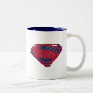 Caneca De Café Em Dois Tons Liga da Justiça  Símbolo Superman Pincel e Meio-