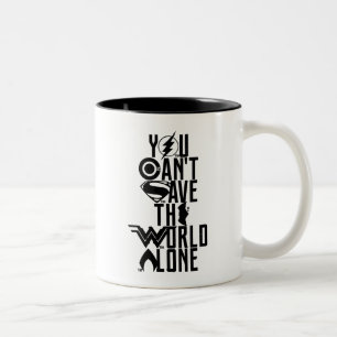 Caneca De Café Em Dois Tons Liga da Justiça  Você não pode salvar o mundo s