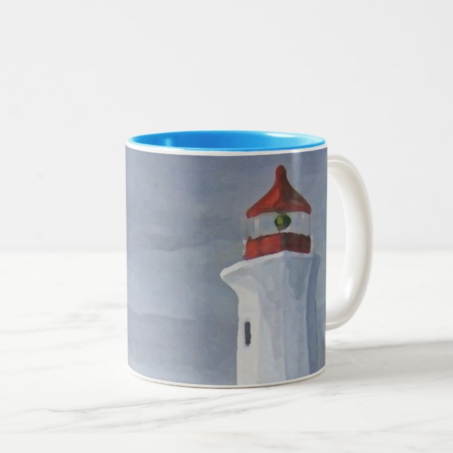 Caneca De Café Em Dois Tons Lighthouse blue iphone (Frente Esquerda)
