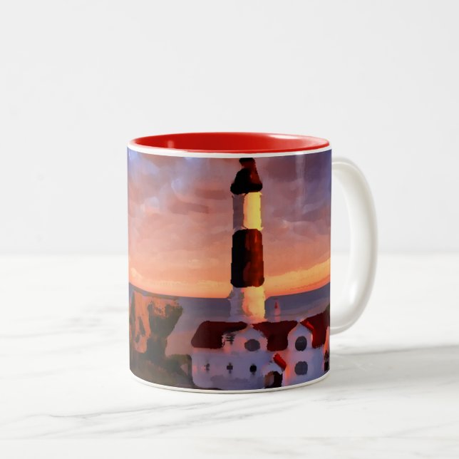 Caneca De Café Em Dois Tons Lighthouse sunrise mug (Frente Esquerda)