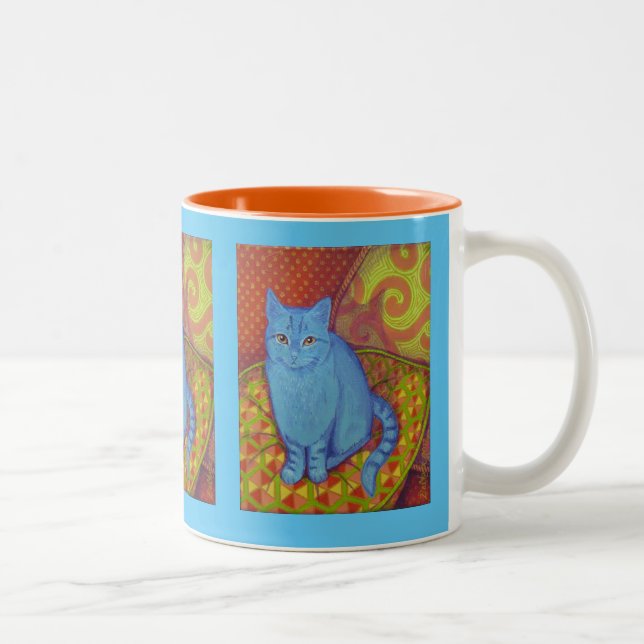 Caneca De Café Em Dois Tons LiI Blue Mug (Direita)