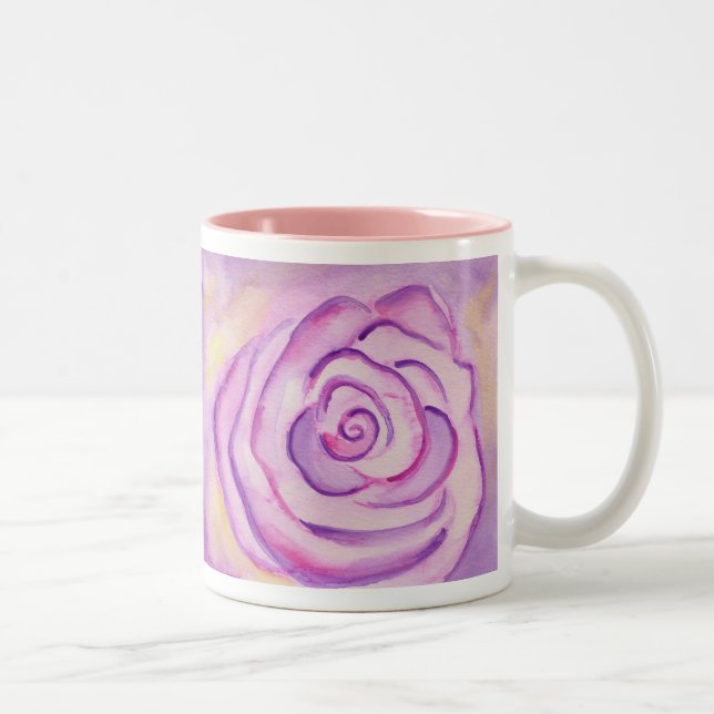 Caneca De Café Em Dois Tons Lilac Rosa Mug Grande Roxo (Direita)