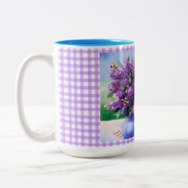 Caneca De Café Em Dois Tons Lilacs e Bees Mugs & Cups