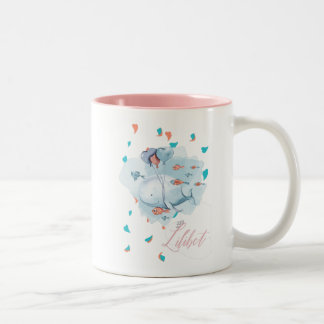 Caneca De Café Em Dois Tons Lilibet batizado de presentes de baleia mágica par