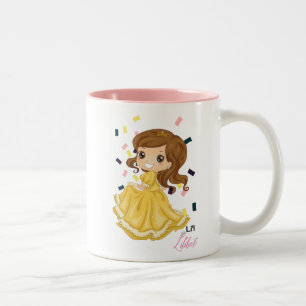 Caneca De Café Em Dois Tons Lilibet Nomeou Presentes de Menina Princesa Dourad