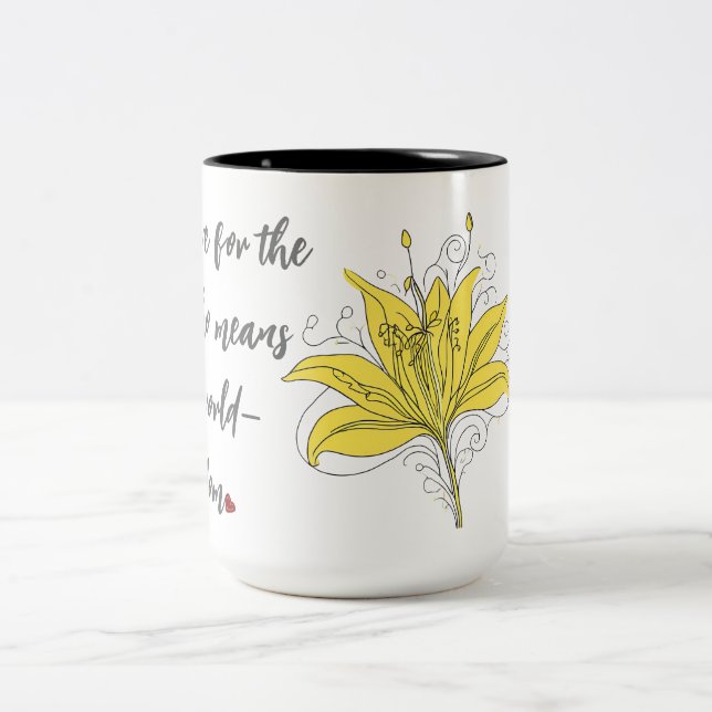 Caneca De Café Em Dois Tons Lily Love - O Mundo Inteiro Cita Mug (Centro)