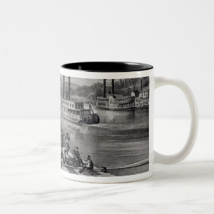 Caneca De Café Em Dois Tons Limite abaixo do rio