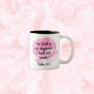 Caneca De Café Em Dois Tons Linda Bíblia Rosa Rosa Cor-De-Rosa Cita O 23º Salm