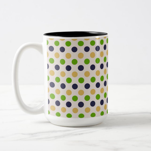 Caneca De Café Em Dois Tons Linda Bolinhas Patterno Mug (Esquerda)