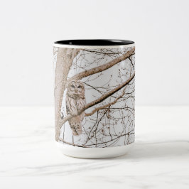 Caneca De Café Em Dois Tons Linda Coruja Barred Audubon